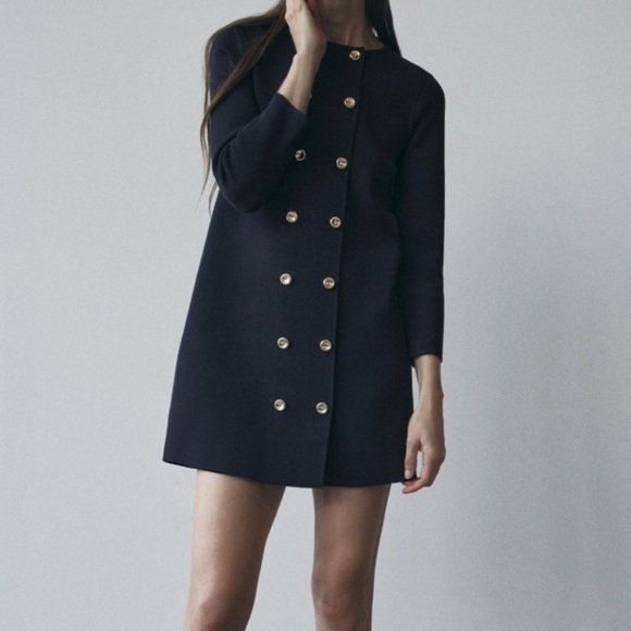 Zara Navy Blue Heavy Knit Dress - Picture 1 of 5